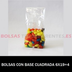 BOLSAS POLIPROPILENO CON BASE CUADRADA 6X19+4