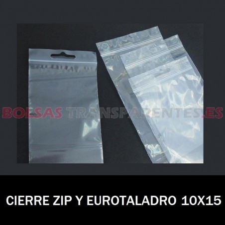 BOLSAS TRANSPARENTES AUTOCIERRE ZIP EUROTALADRO 10x15