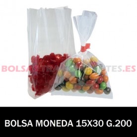 BOLSA POLIETILENO SIN CIERRE 15X30 MONEDAS