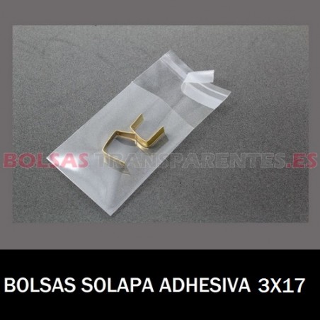 BOLSAS POLIPROPILENO CON SOLAPA ADHESIVA 3X17