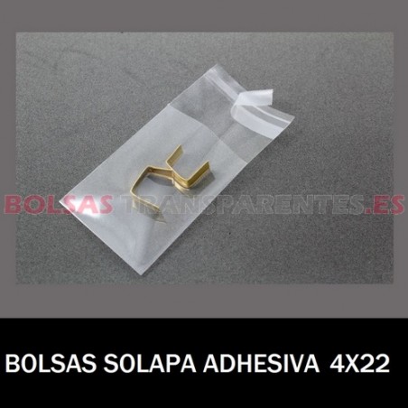 BOLSAS POLIPROPILENO CON SOLAPA ADHESIVA 4X22