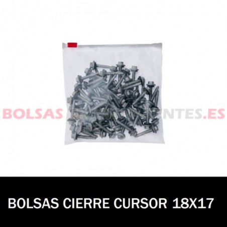 BOLSAS TRANSPARENTES CON CIERRE CURSOR 18X17