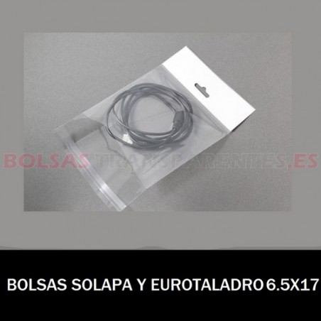 BOLSA POLIPROPILENO CON SOLAPA ADHESIVA REFUERZO Y EUROTALADRO 6.5X17