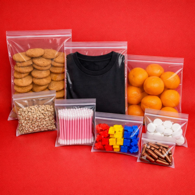 bolsa con cierre zip transparente